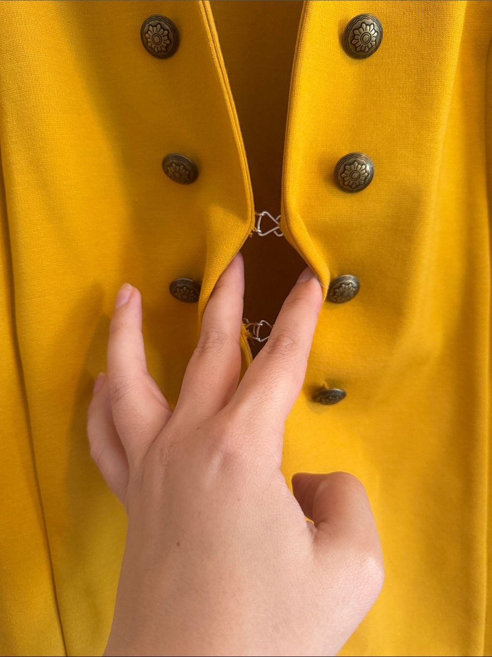 Modcloth Mustard Yellow Military-Style Double-Breasted Blazer - Picture 2 of 5